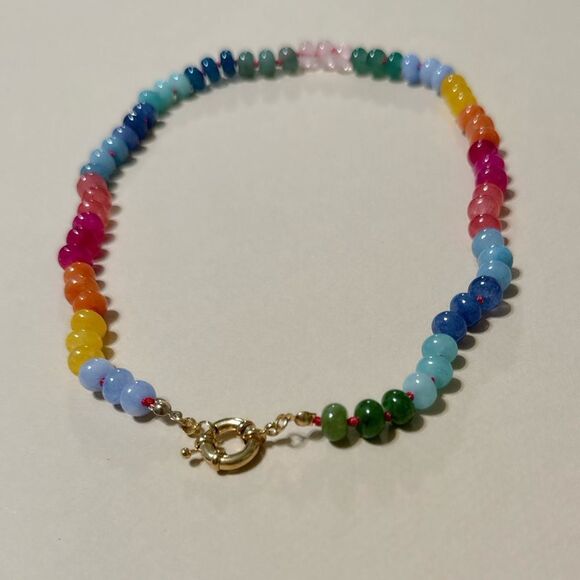 Boho summer beaded necklace N672 - Picture 3 of 4